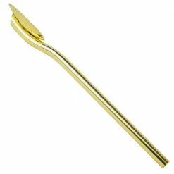 Urban Bar Barware Gold Scallop Straw Stirrer 14cm (pack Of 6)