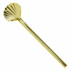 Urban Bar Barware Gold Scallop Straw Stirrer 14cm (pack Of 6)
