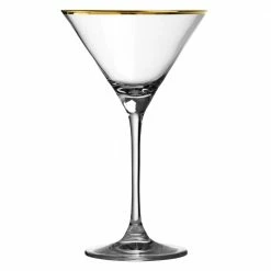 Urban Bar Glassware Verdot Gold Rim Martini Glass 21cl