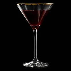 Urban Bar Glassware Verdot Gold Rim Martini Glass 21cl