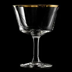 Budget 😉 Urban Bar Gold Rim Fizz Cocktail Glass Coupe 20cl 🎁 6 Urban Bar Gold Rim Fizz Cocktail Glass Coupe 20cl