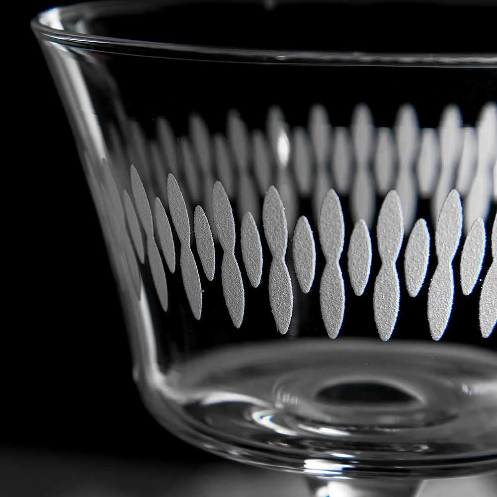 Budget ๐ Urban Bar Crystal Retro Fizz Engraved Cocktail Glass 20cl โค๏ธ 2 Urban Bar Crystal Retro Fizz Engraved Cocktail Glass 20cl