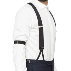 Urban Bar Clothing Sharp & Dapper Elastic Braces Black