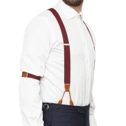 Urban Bar Clothing Sharp & Dapper Elastic Braces Burgundy