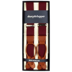 Urban Bar Clothing Sharp & Dapper Elastic Braces Burgundy