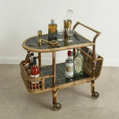Urban Bar Vintage Bamboo Tiki Drinks Trolley Vintage Drinks Trolleys