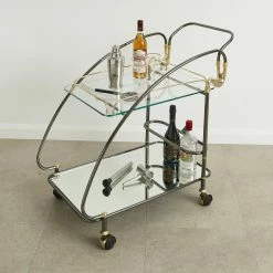Urban Bar Vintage Italian Mirrored Drinks Trolley