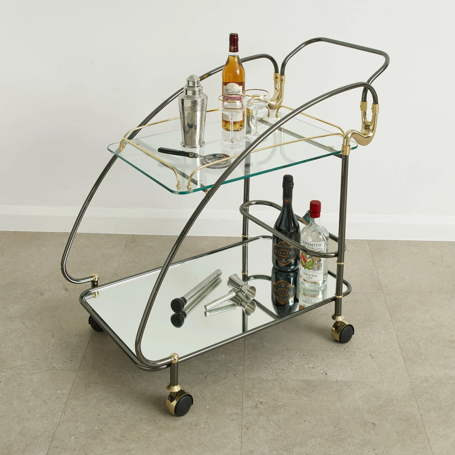 Buy 🥰 Urban Bar Vintage Italian Mirrored Drinks Trolley ⌛ 1 Urban Bar Vintage Italian Mirrored Drinks Trolley